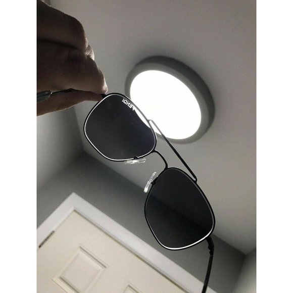 FENDI Sunglasses Bayonet Temples FS5217L Black Pilot Aviator Metal Italy - Picture 12 of 12